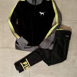 Victoria Secrets PINK Matching Jacket & Leggings Set  – Size Small