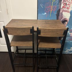 bar height table and chair