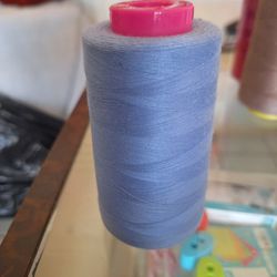 100% Silk Sewing Applique 50 weight Blue Thread 3,000 meters on a cone spool
