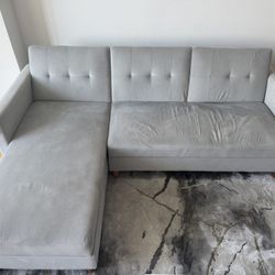 L Shaped Sofa - Convertible Bed Couch Sleeper - with Storage Section