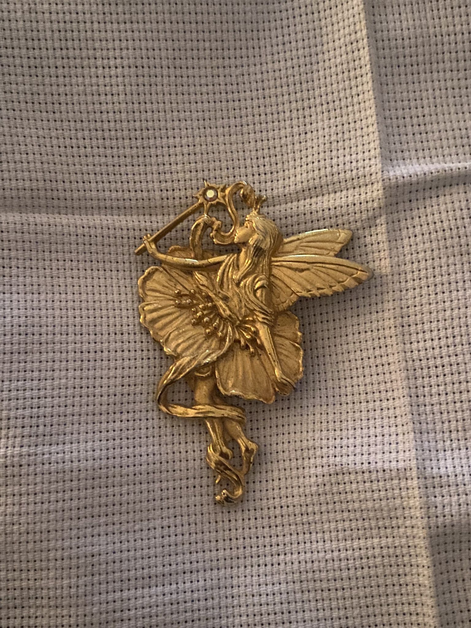 Gold Fairy Brooch 