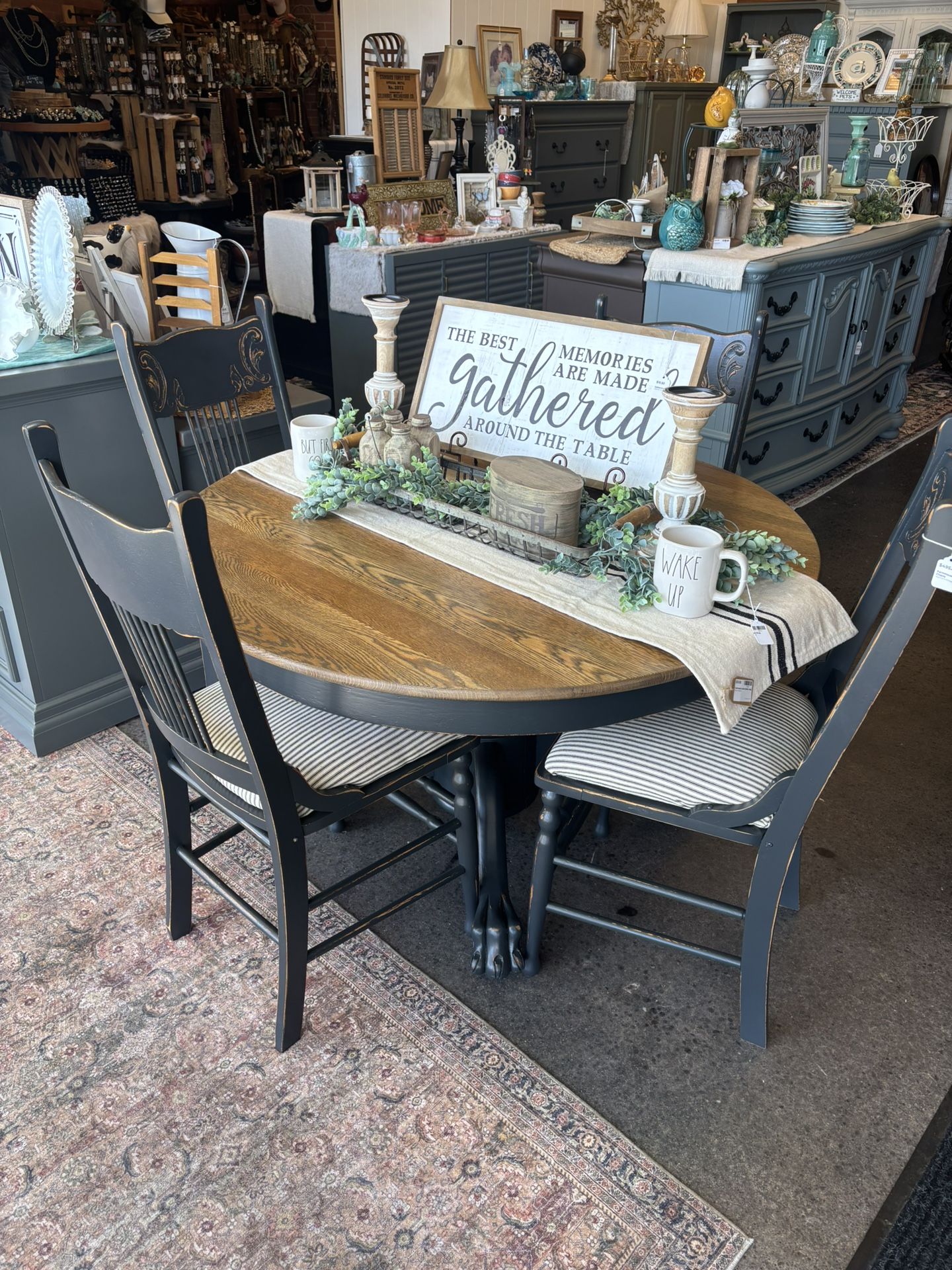 Newly Refinished Dining Room Table & 4 Chairs