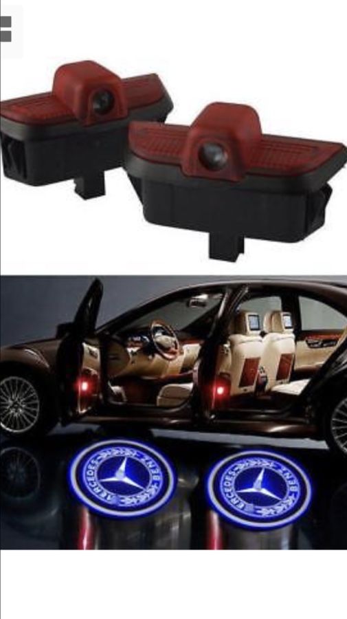 Ghost lights and interior door handle and Front Grille Grill Star Emblem for Mercedes Benz