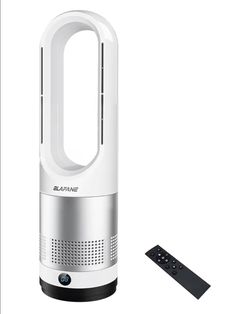 22" Bladeless Tower Fan, 80° Oscillation, 9-Hour Timer, 10 Speeds, Remote Touch Control, Easy Clean, Quiet, Cool Air Multiplier for Bedroom Home Offic