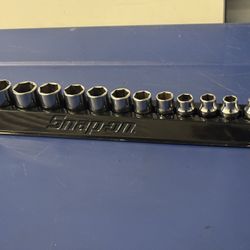 Snap-on Tools 12 pc 3/8" Drive 6-Point Metric Flank Drive® Shallow Socket Set (8-19 mm)