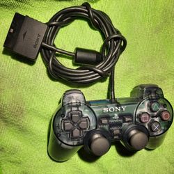 Authentic Sony Playstation 2 PS2 Dualshock 2 Controller Model SCPH-10010 - Transparent Smoke Gray / Clear