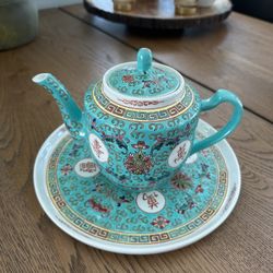 Original Chinese Porcelain Tea Pot With Plate