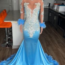 Prom Dress , Size Large , Color Blue 