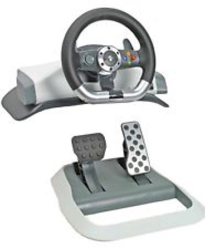 Xbox 360 wheel and pedals