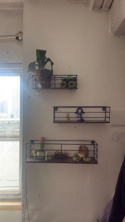 3 hanging shelves/ baskets