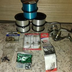 Fishing Reel ,Fishing Hooks,And Fishing Line 