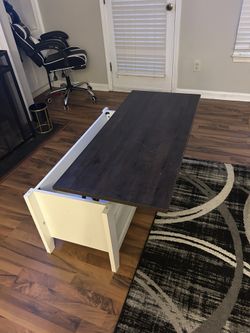 brown and white coffee table