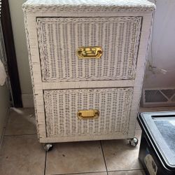 Real wicker, rattan, filing cabinet or nightstand