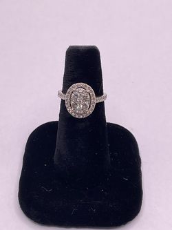 White gold natural diamond ring size 6