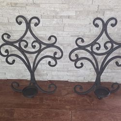 Black Metal Sconce Candle Holders