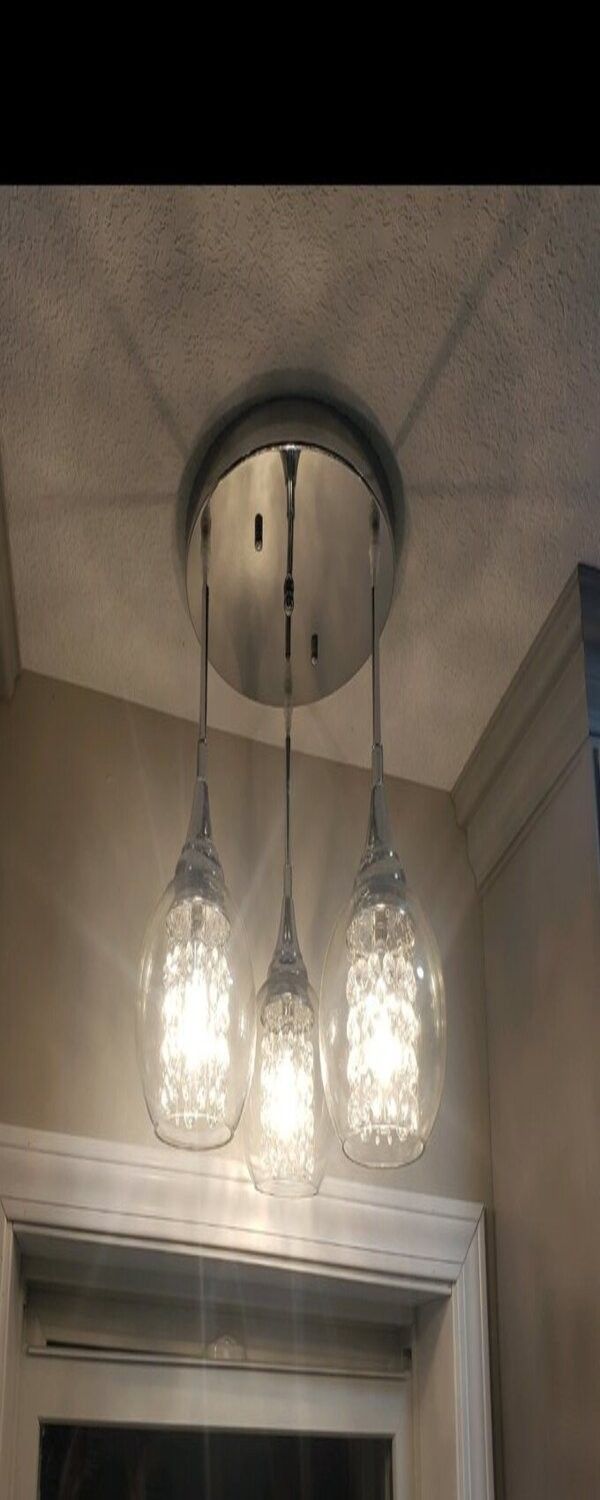 3 - Light Cluster Dome Pendant with Crystal Accents