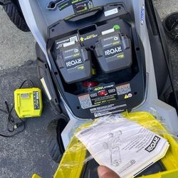  Ryobi 40V HP Brushless Whisper Series 21. in Walk Behind Self-Propelled All Wheel Drive Mower - (2) 6.0 Ah Batteries & Charger