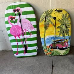 2 Boogie Boards with Leashes – Great for Beach & Pool