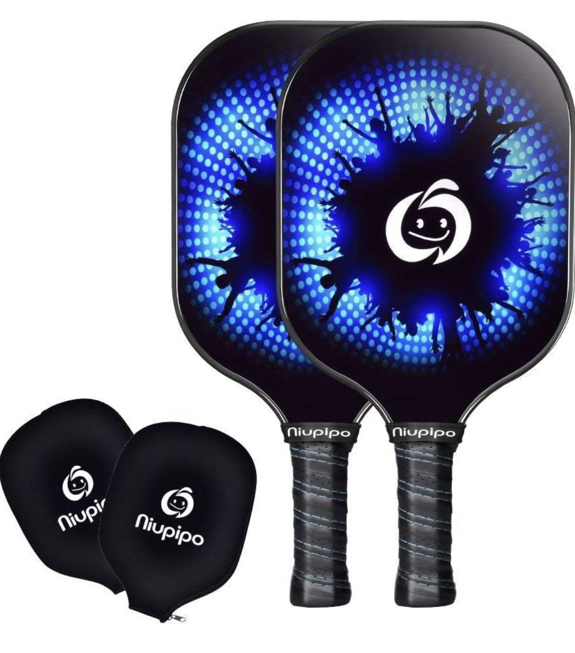 niupipo Pickleball Paddles, USA Pickleball Approved Pickleball Paddles Set of 2, Carbon Fiber Surface Pickleball Set, Polypropylene Honeycomb Core Pic