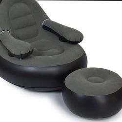 Inflatable Lounge chair w/ Footstool (Pink color) || $20