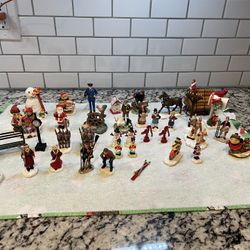 Assorted Christmas Village Accessories. 36 Pieces 
