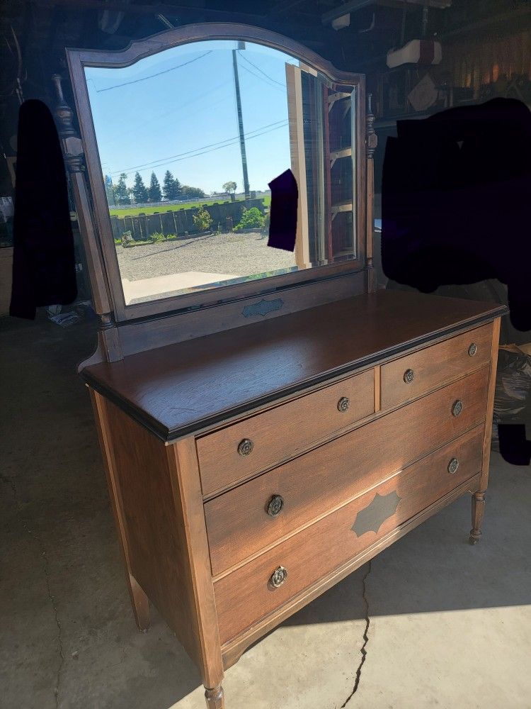 Antique Dresser With Mirror