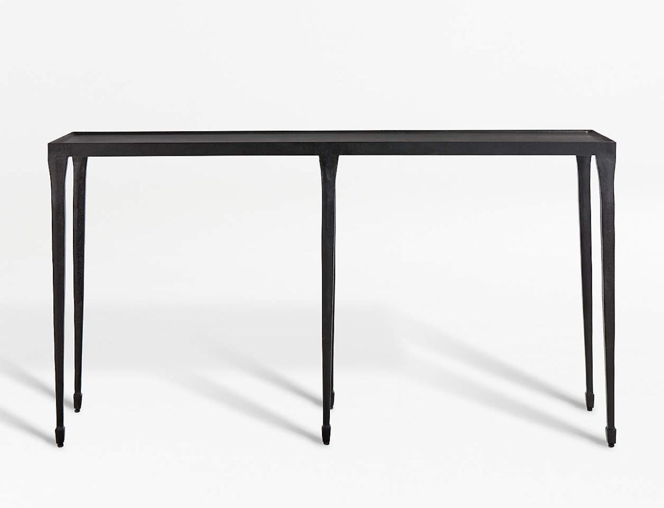 Silviano 60" Rectangular Black Iron and Steel Console Table