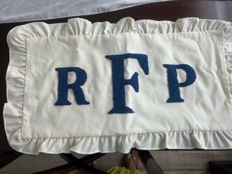Monogrammed crème pillows new