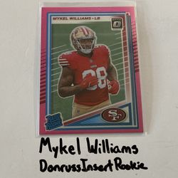 Mykel Williams San Francisco 49ers DE Donruss Short Print Insert Rookie Card. 