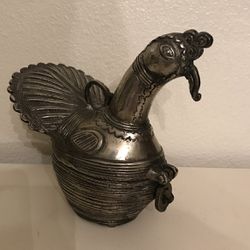 Unique Pewter Rooster Stash Box