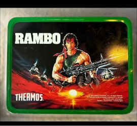 Rambo Thermos Metal Lunch Box 1985