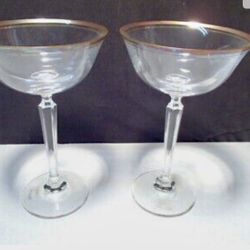 New Wheaton  Crystal Martini Goblets SET( 6 Pieces)