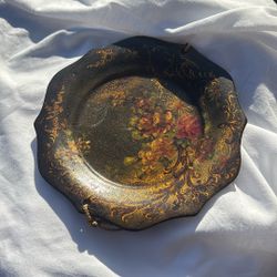 Victorian Hand Painted Paper-Mache Plate