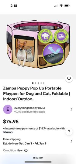 Portable play pen for extra small dogs and cats