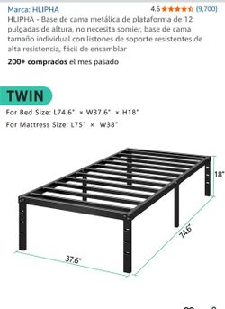 Twin size metal frame