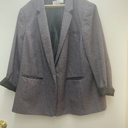 Purple/black/white Tweed Blazer