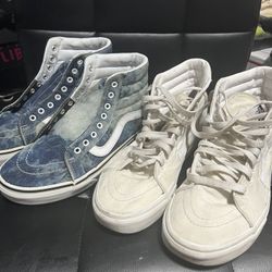 2 Pairs Of Vans For Sale Size 8 And 9 For Sale 