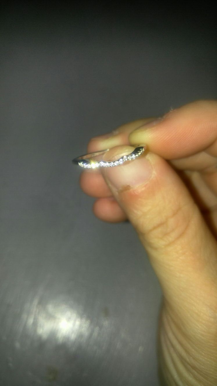 curved Sterling Silver wedding band