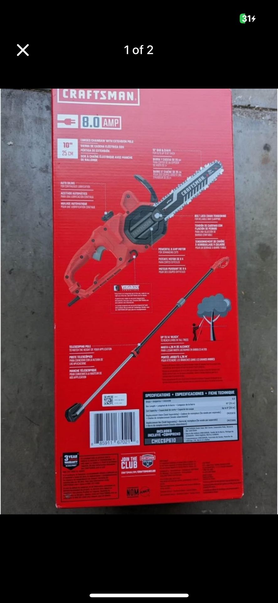 CRAFTSMAN 20-volt Max 10-in Straight Shaft Battery String Trimmer