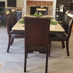 Marble Table with 6 chairs $700 OBO