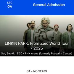 Floor Linkin Park Zero World Tour Pair Of Tickets