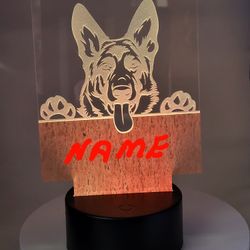 Personalized Custom Dog Breed LED Light, Night Light  German Shepherd 