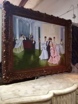 Very large Signed original oil painting on canvas with Gorgeous frame