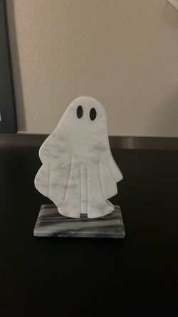 Marble Ghost Figurine with Stone Base