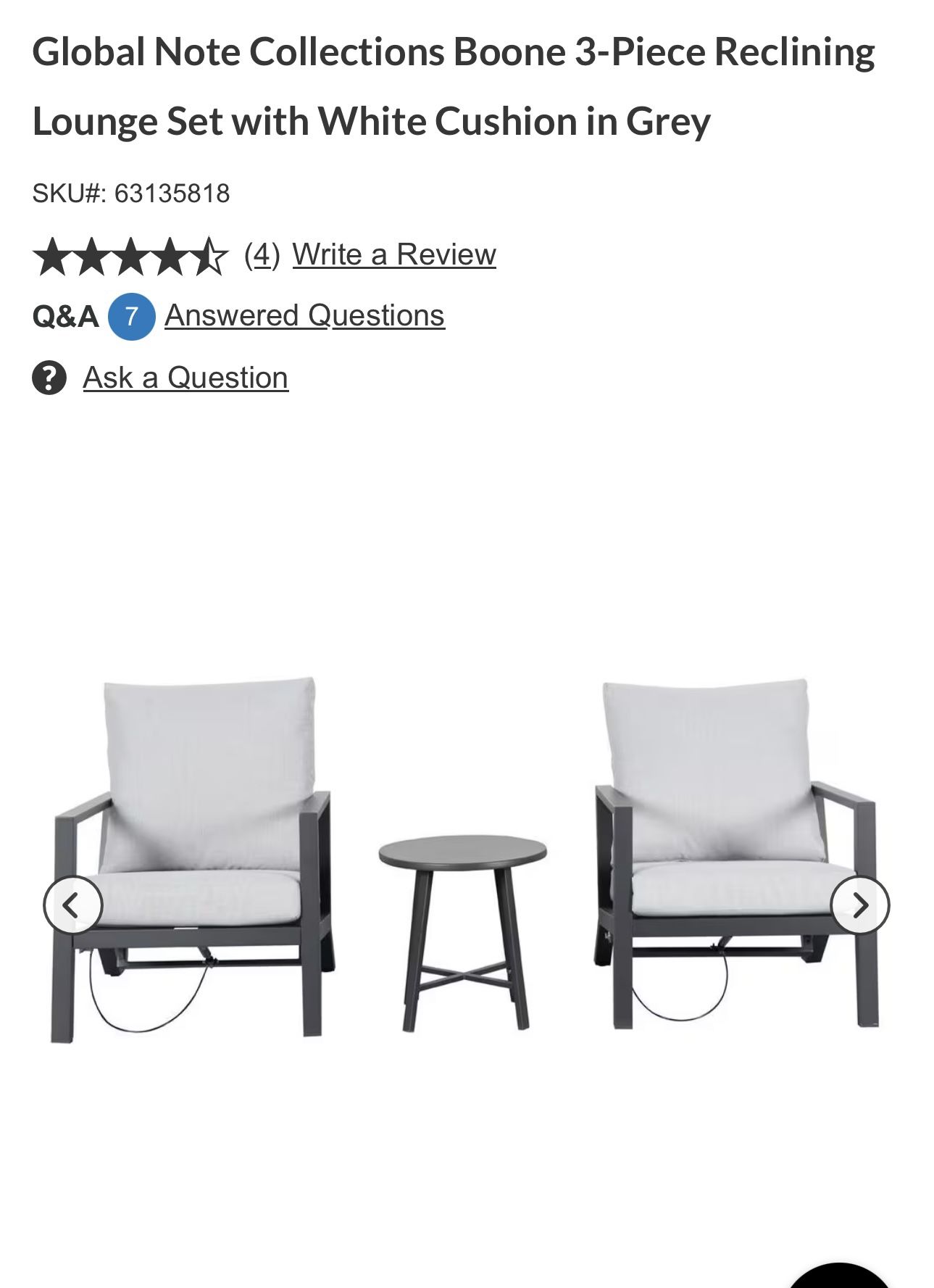 Reclining Patio Set