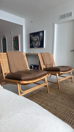 Set of 2 CITY Furniture Rattan Lounge / Accent Chairs