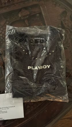 Black playboy crop tank top