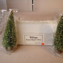 Frosted topiary trees Department 56