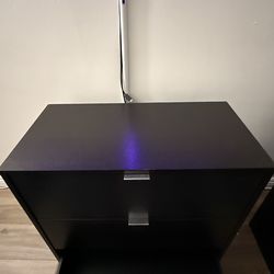 3 compartment black dresser- Dimensions 30” H x 30” W