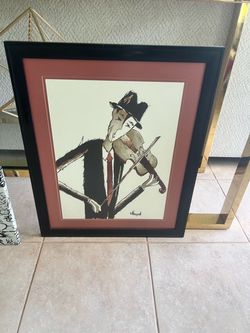 Man with violin framed print